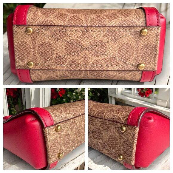 🍎 Coach 1941 Troupe Tote 16 in Signature Canvas & 1941 Red / Brass MSRP $425 - Picture 9 of 16